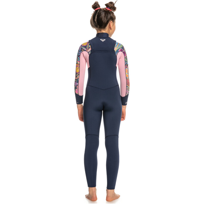 2024 Roxy Girls Swell Series 4/3mm GBS Chest Zip Wetsuit ERGW103058 - Mood Indigotrue Paradise